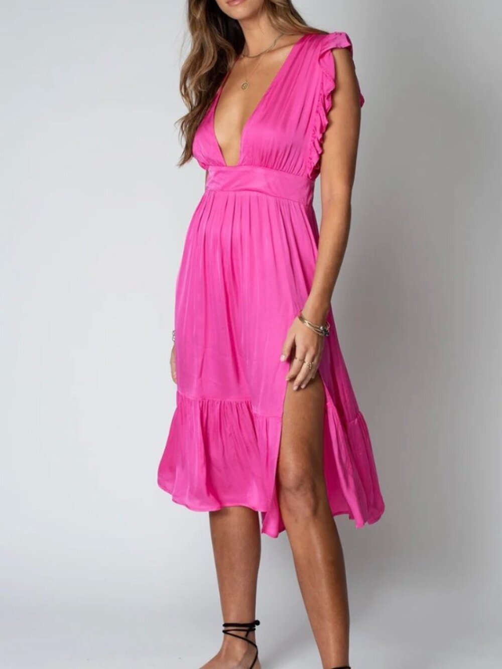 Stillwater Hote Pink "The Jessie" Midi Dress
